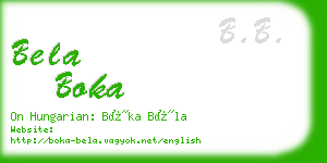 bela boka business card