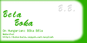 bela boka business card